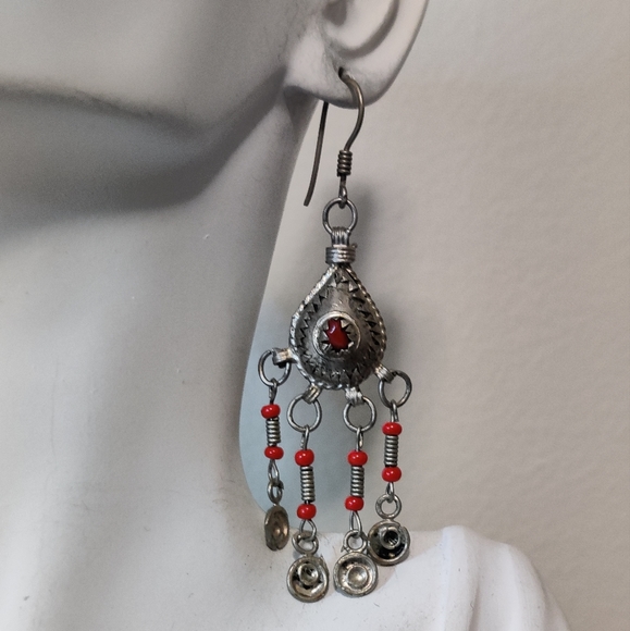 Vintage Moroccan Berber Dangling Earrings - Picture 3 of 16
